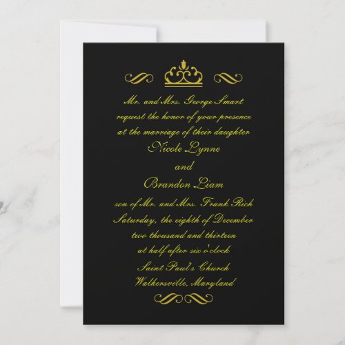 Fairy Tale in Black Wedding Invitation black