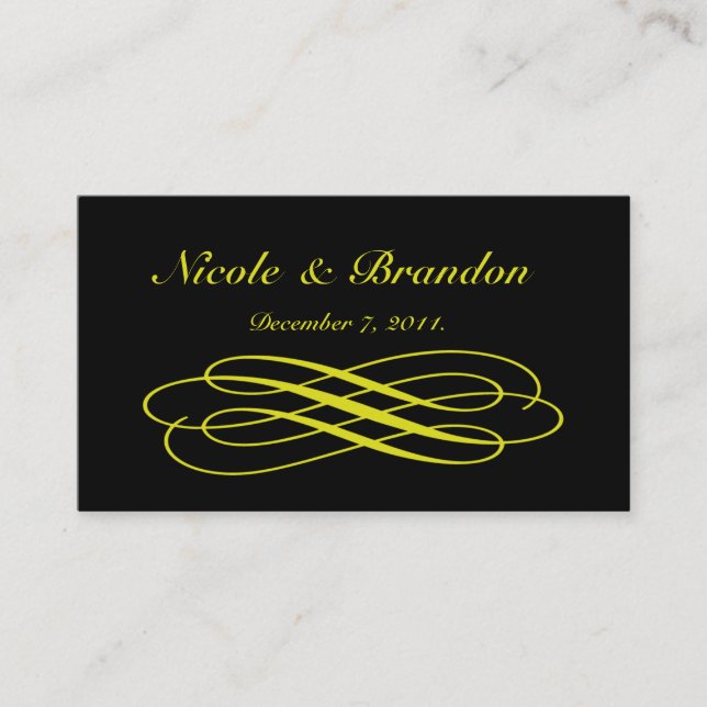 Fairy Tale in Black Wedding Website Card (Front)