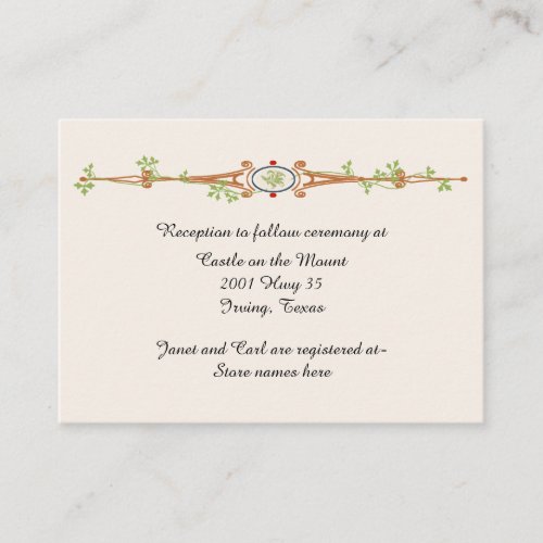 Fairy Tale Ivory Wedding Information Card