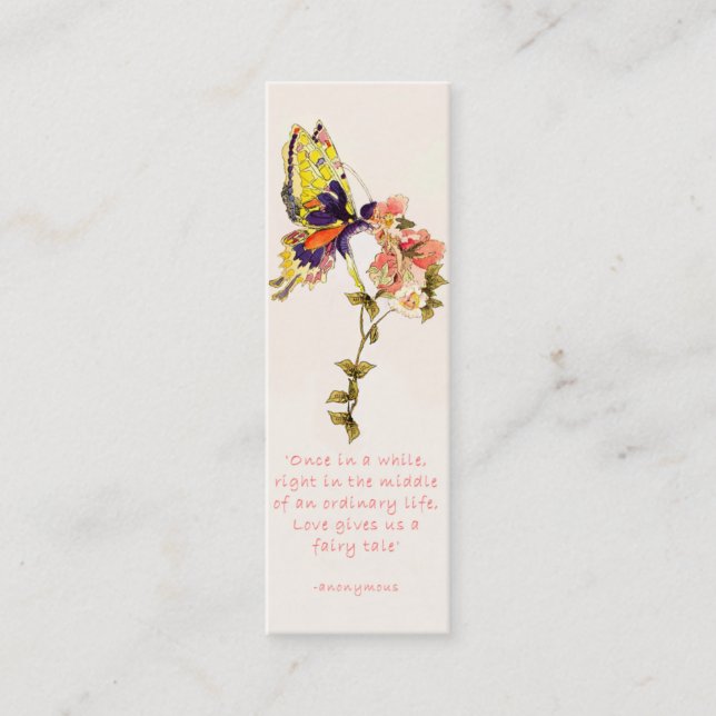 Fairy Tale Kiss Bookmark Mini Business Card (Front)