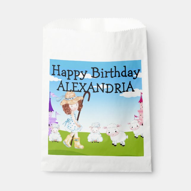 Fairy Tale Little Bo Peep Sheep Favor Bag (Front)