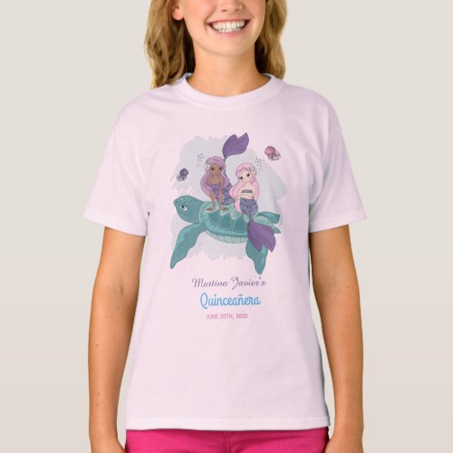 Fairy Tale Mermaid Quinceaera 15th Birthday T_Shirt