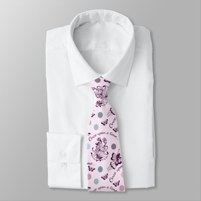 Fairy Tale Once Upon a Time with Butterflies Neck Tie (Tied)