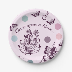 Fairy Tale Once Upon a Time with Butterflies Paper Plates