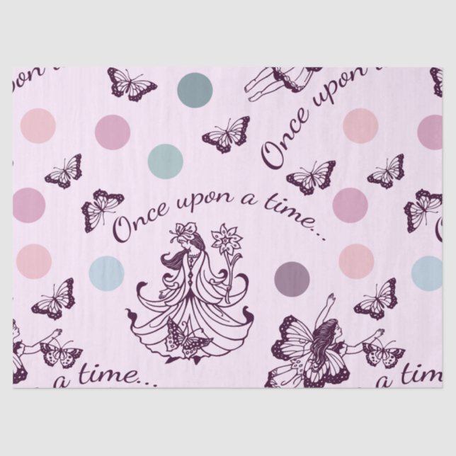 Fairy Tale Once Upon a Time with Butterflies Tissue Paper (Front)