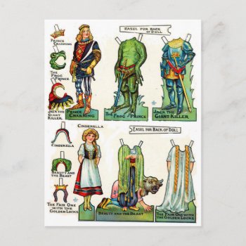 Fairy Tale Paper Dolls Postcard by Lokisbooksnmore at Zazzle