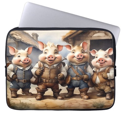 Fairy Tale Pigs Laptop Sleeve