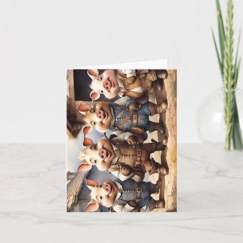Fairy Tale Pigs Note Card