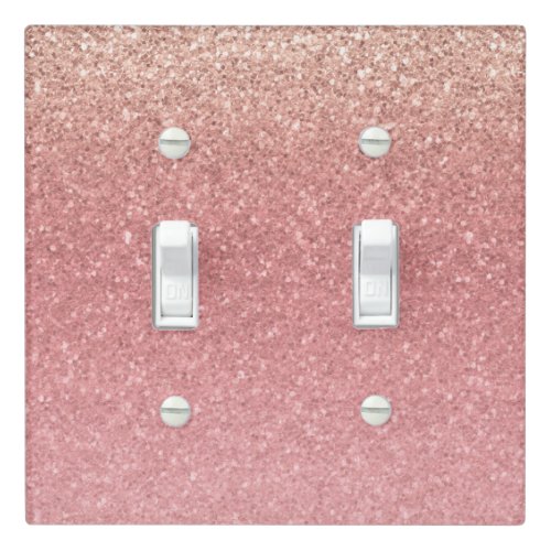 Fairy Tale Pink Faux Glitter Glamour Elegant Light Switch Cover