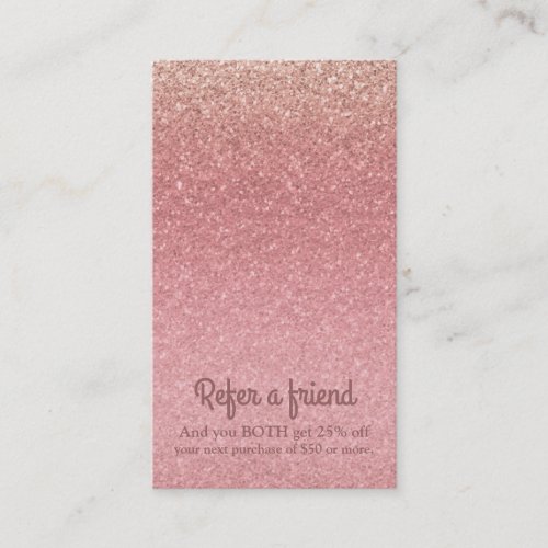 Fairy Tale Pink Glitter Glam Sparkle Chic Glitzy Referral Card