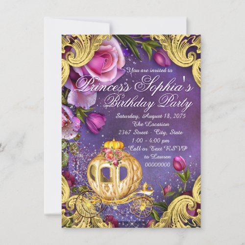 Fairy Tale Princess Birthday Party Invitations