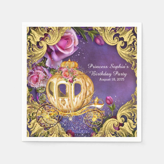 Fairy Tale Princess Birthday Party Napkins (Front)
