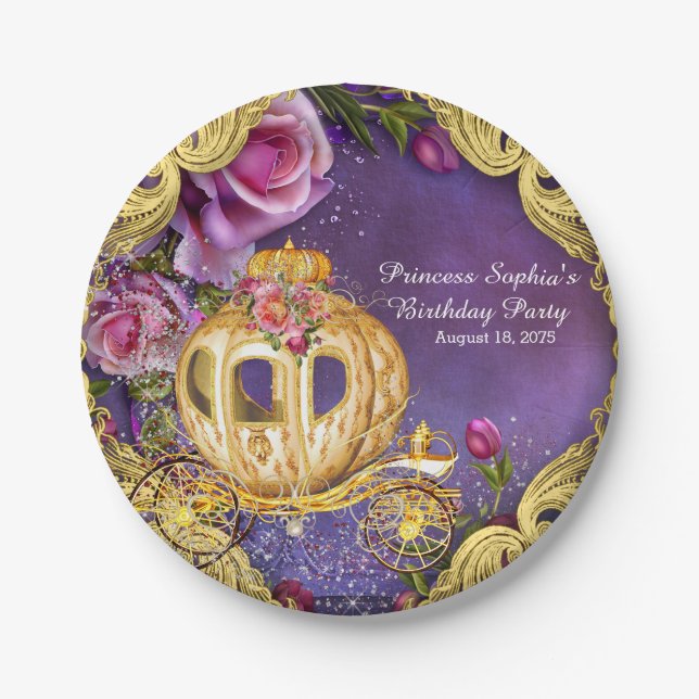Fairy Tale Princess Birthday Party Paper Plates (Front)