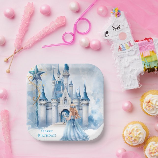 Fairy Tale Princess Castle Girl Birthday Party Paper Plates (Party)