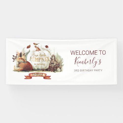 Fairy Tale Pumpkin Fall Birthday Party Banner