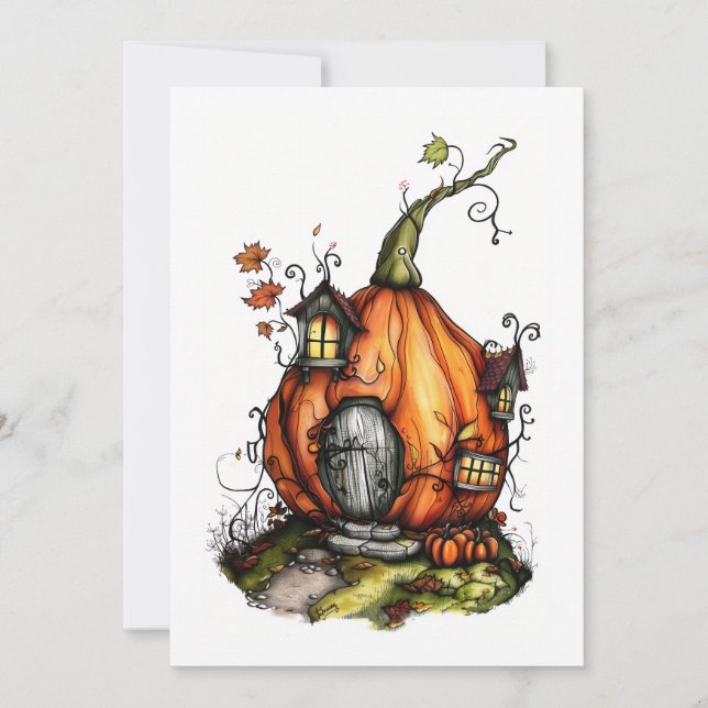 Fairy Tale Pumpkin House Invitation (Front)