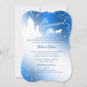 Fairy Tale Quinceanera Sapphire Sparkle Castle Inv Invitation