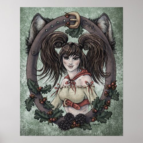 Fairy Tale Red Riding Hood Fantasy 16x20 Print