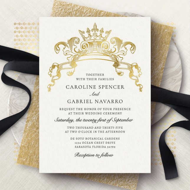 Fairy Tale Royal Medieval Wedding Foil Invitation (Creator Uploaded)
