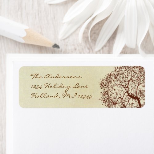 Fairy Tale Rustic Forest Brown Tree Return Address Label