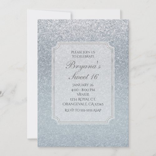 Fairy Tale Silver Glitter Sparkle Party Invitation