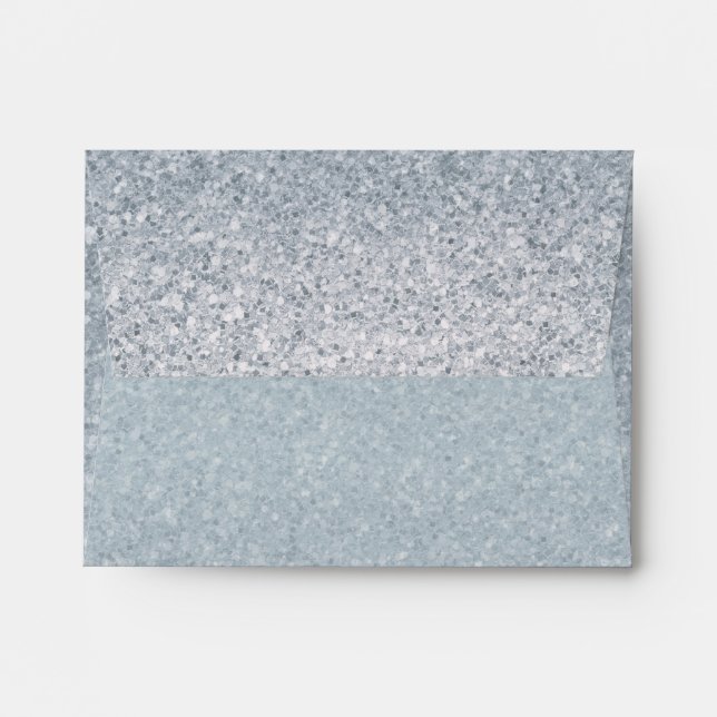 Fairy Tale Silver Glitter Sparkle Party Invitation Envelope (Back (Top Flap))
