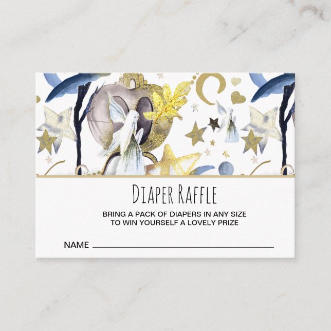 *~* Fairy Tale Stars Baby Shower Diaper Raffle Enclosure Card (Front)