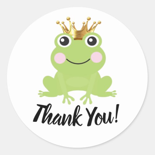 Fairy Tale Storybook Frog Prince Baby Shower Party Classic Round Sticker