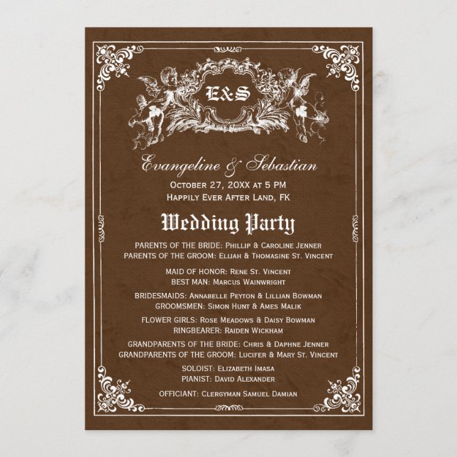 Fairy Tale Storybook Wedding Programs (Front)