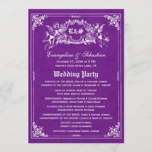 Fairy Tale Storybook Wedding Programs