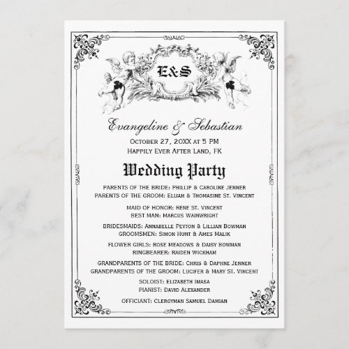 Fairy Tale Storybook Wedding Programs