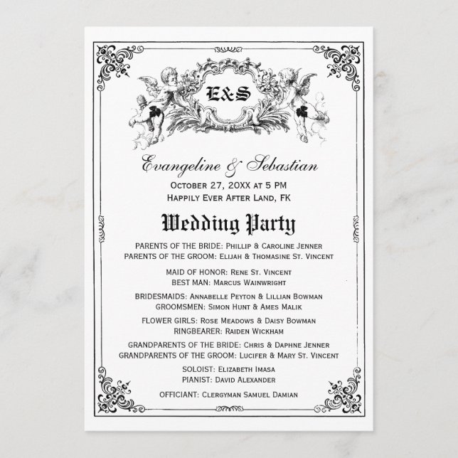 Fairy Tale Storybook Wedding Programs (Front)