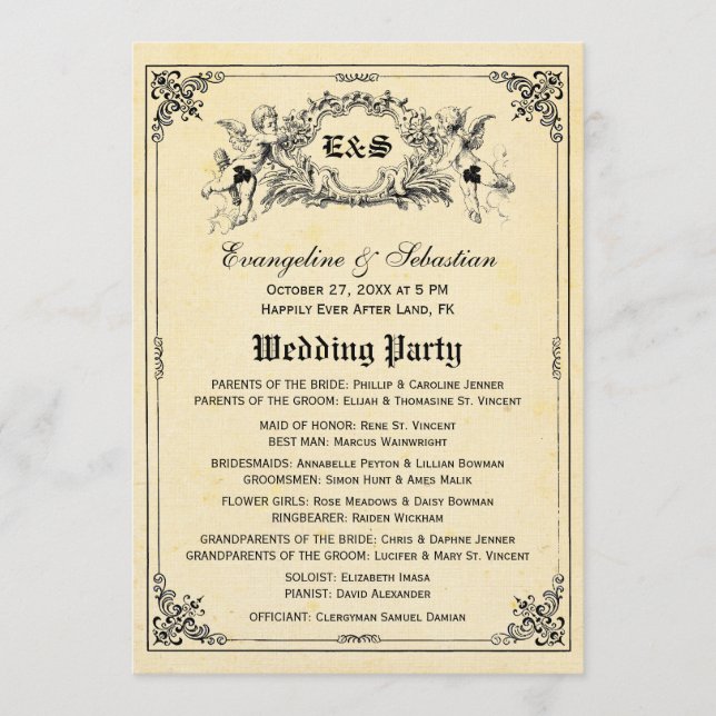 Fairy Tale Storybook Wedding Programs (Front)