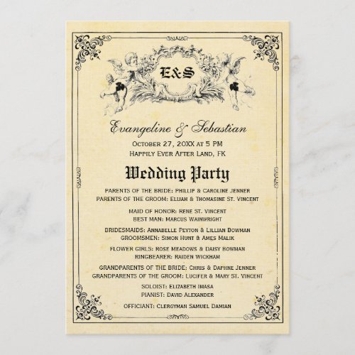 Fairy Tale Storybook Wedding Programs