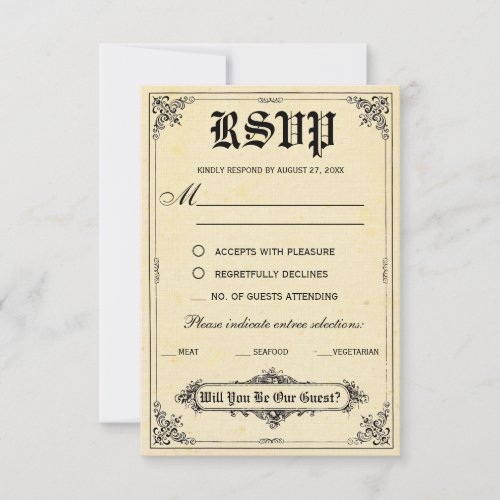 Fairy Tale Storybook Wedding RSVP Cards
