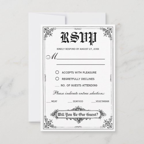Fairy Tale Storybook Wedding RSVP Cards
