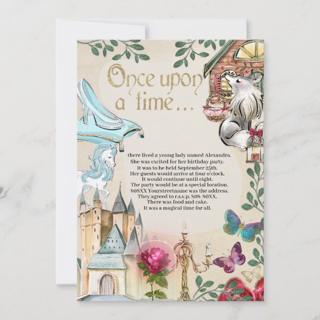 Fairy Tale Theme Story Once Upon a Time Invitation (Front)