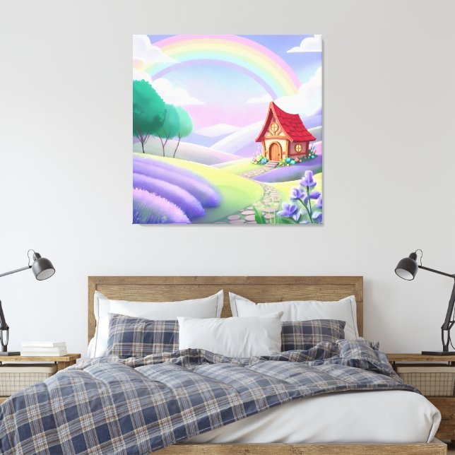 Fairy Tale Under the Rainbow Canvas Print (Insitu(Bedroom))