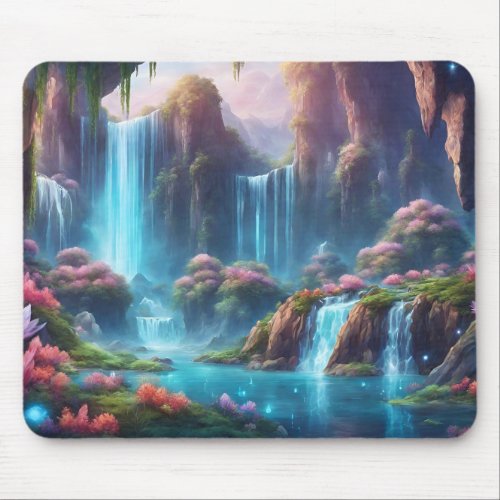 Fairy Tale Waterfalls Mouse Pad