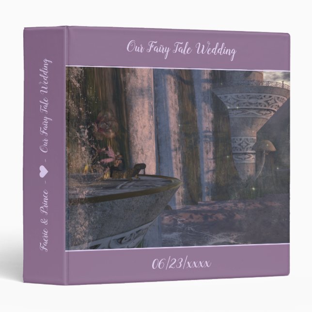 Fairy Tale Wedding Album customizable 3 Ring Binder (Front/Spine)