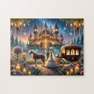 Fairy Tale Wedding Castle Horse-Drawn Carriage Jigsaw Puzzle