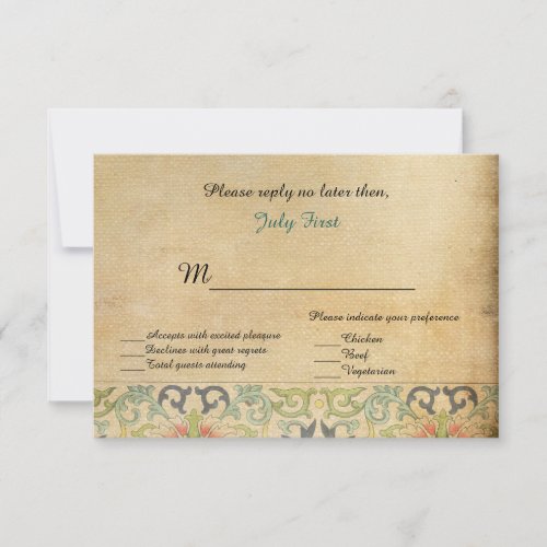 Fairy tale Wedding Response Card