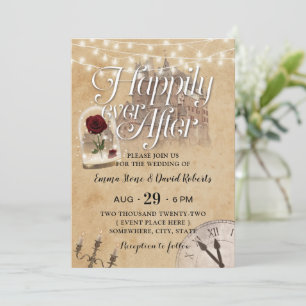 Fairy Tale Wedding Vintage Castle Rose Dome Invitation