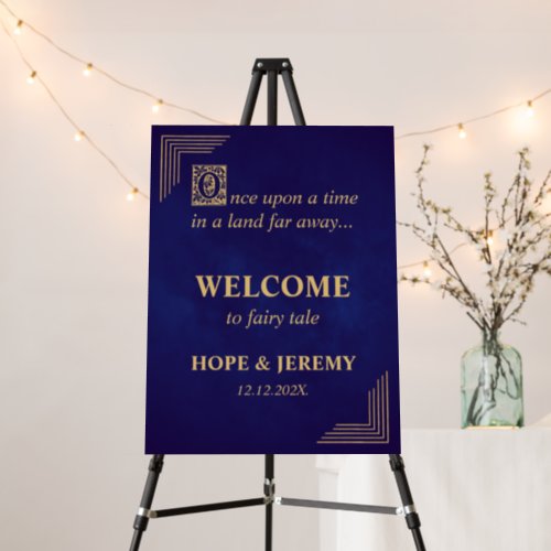 Fairy Tale Wedding Welcome Sign Purple Gold