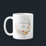 Fairy Tale Wildflower Wedding Favor Coffee Mug<br><div class="desc">This elegant design features a delicate wreath of rustic watercolor wildflowers. Perfect for whimsical spring and summer weddings.</div>