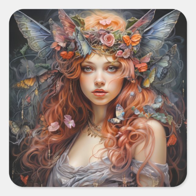 Fairy Tale Woman Square Sticker (Front)