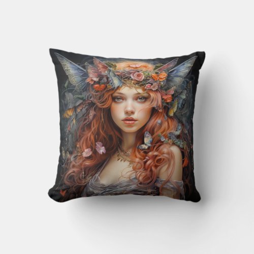 Fairy Tale Woman Throw Pillow