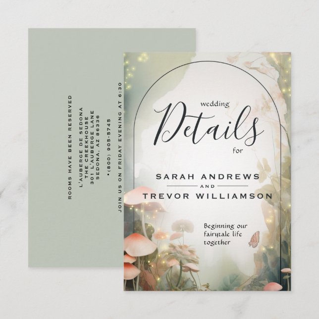 Fairy Tale Woodland Fairycore Romance Enclosure Card (Front/Back)