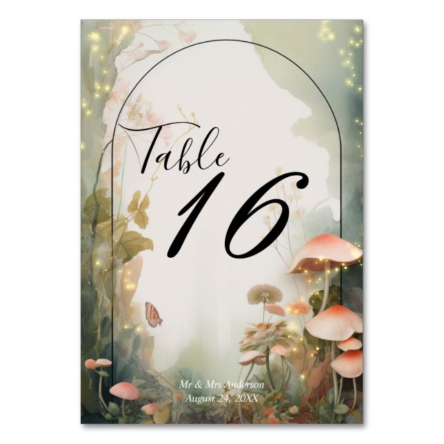 Fairy Tale Woodland Fairycore Romance Table Number (Front)