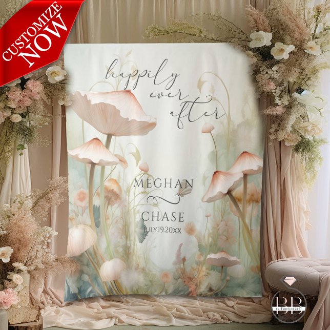 Fairy Tale Woodland Fairycore Romance Tapestry (Easy to Customize Photo Booth backdrop or  backdrop for wedding vows )